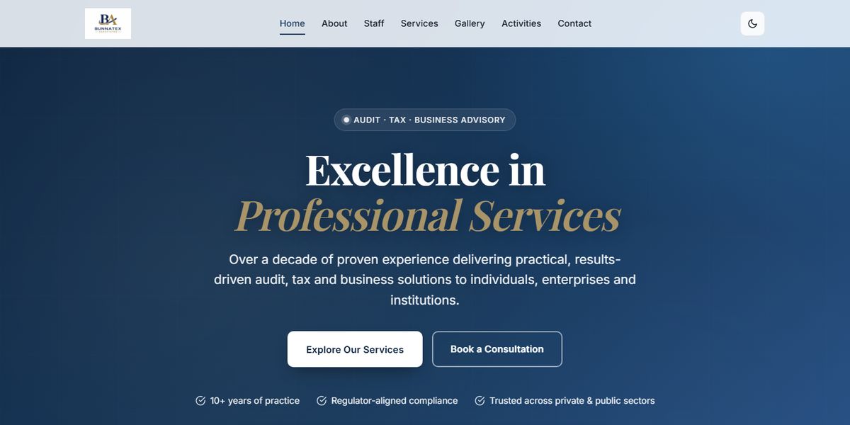 Bunnatex Associates website homepage